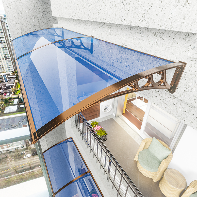 耐力板雨棚前后铝条收边条铝合金包边条门上户外雨篷遮阳窗户 定制