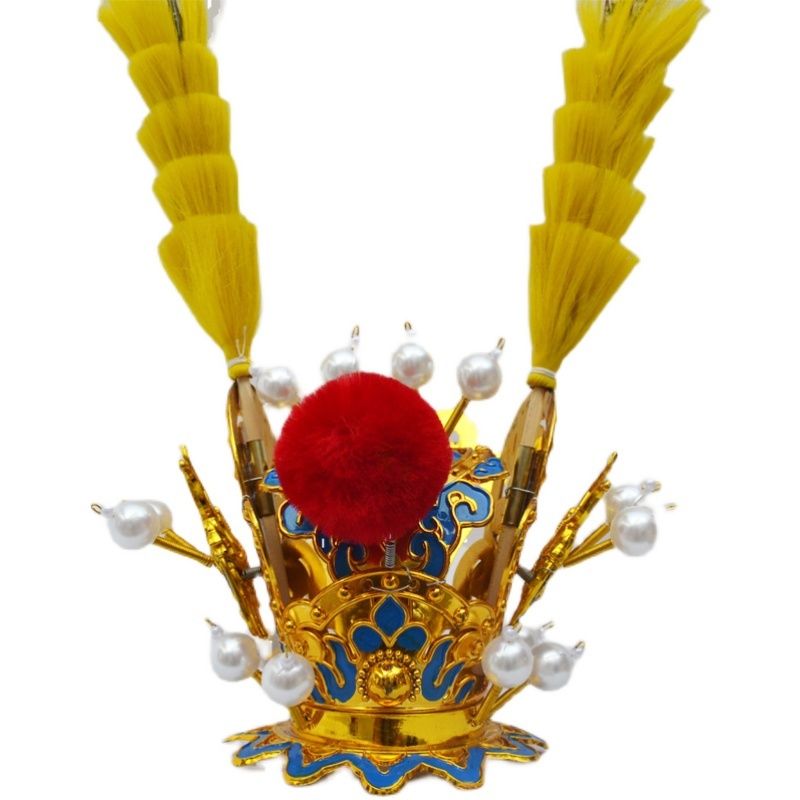 孙悟空头饰紫金冠羽毛戏剧紫金冠 齐天大圣孙悟空头冠贾宝玉头饰翎座