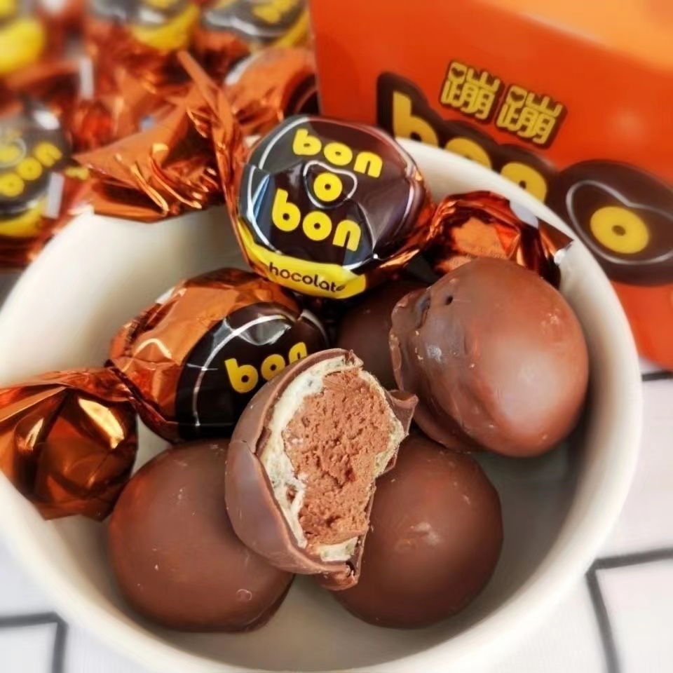 bonbon墨西哥墨西哥蹦蹦巧克力bonbon花生慕斯夹心30粒450g盒装进口
