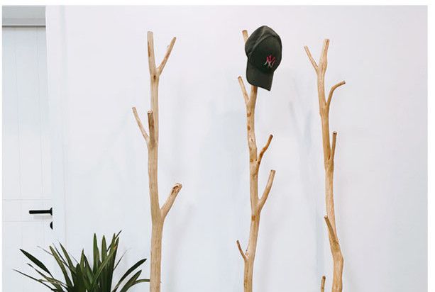 苏淘2022新款干树枝落地衣帽架原木树杈民宿酒店挂衣架卧室实木挂衣服