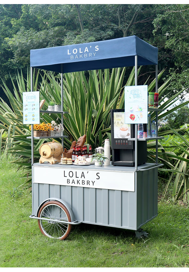 网红摊位车网红花车摆摊小推车商场超市促销车铁艺售货车户外移动集市