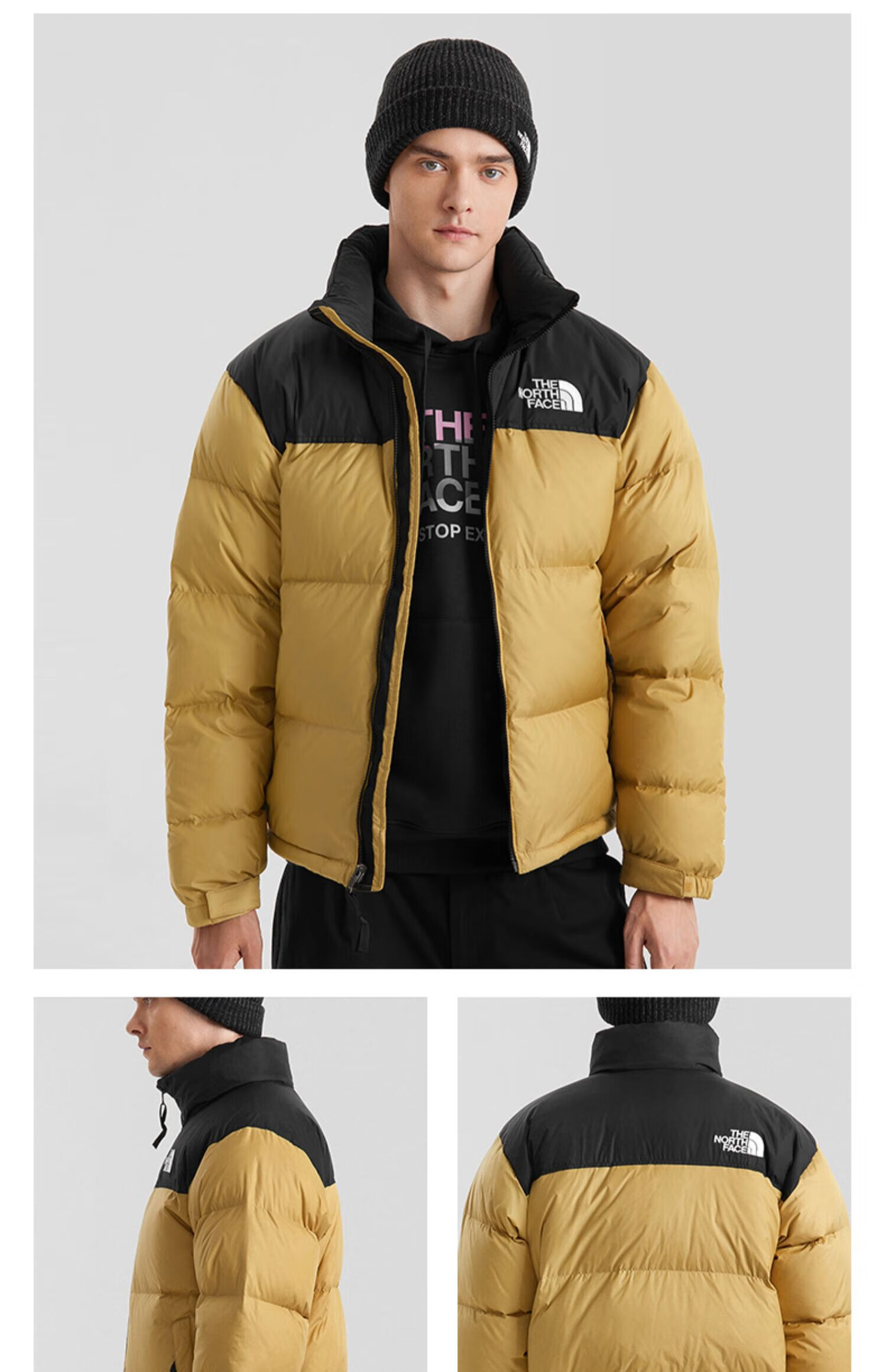 thenorthface北面1996nuptse外套潮牌经典icon上新3c8d le4/黑色 l_偏