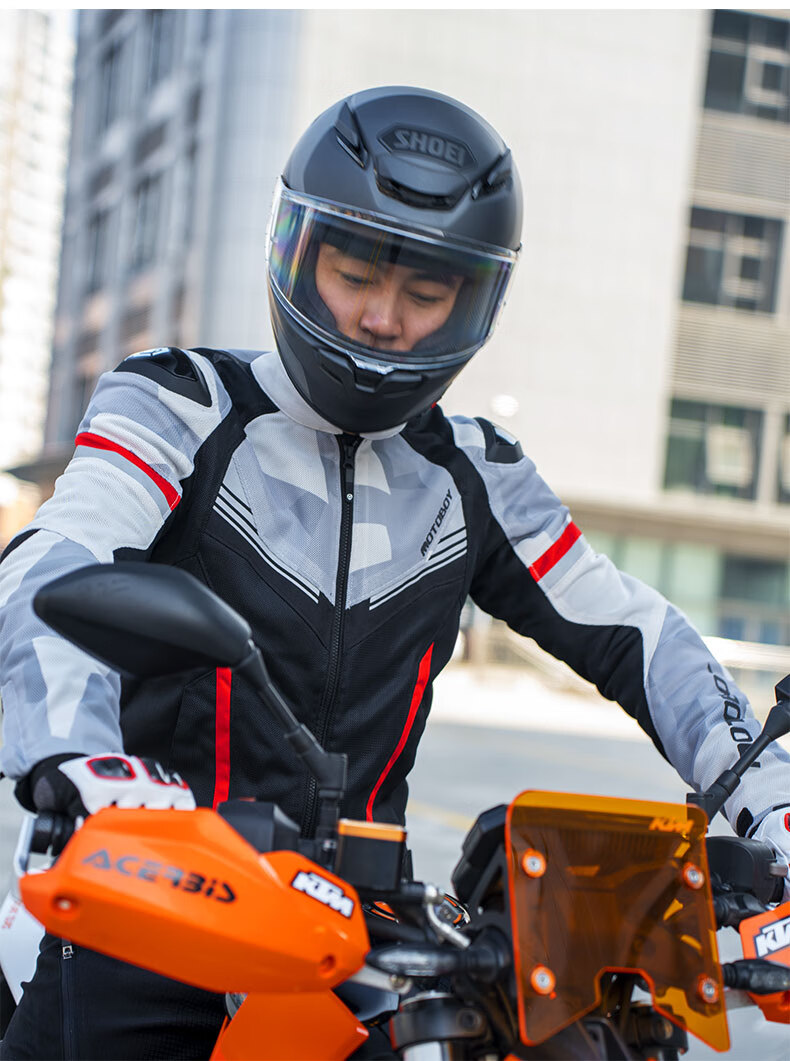 7，MOTOBOY騎行服夏季防水防風機車服男網眼透氣防雨賽車服騎士裝備 SJ-10 AIR 黑色/上衣(夏季網眼) M