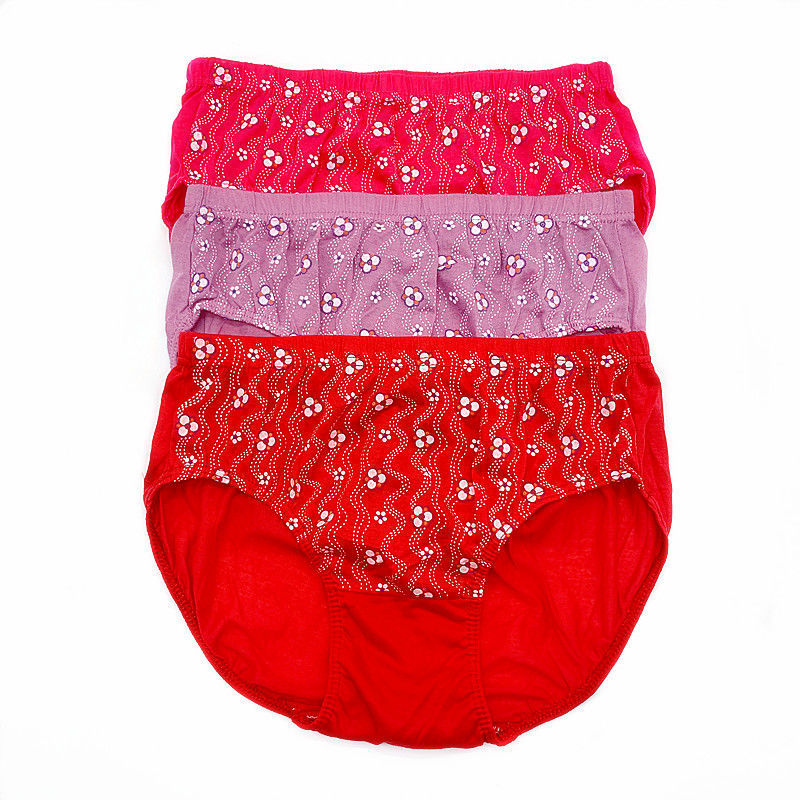 经典中老年妈妈内裤舒适丝绵中年女士三角内裤蓬松加肥加大超低价混色