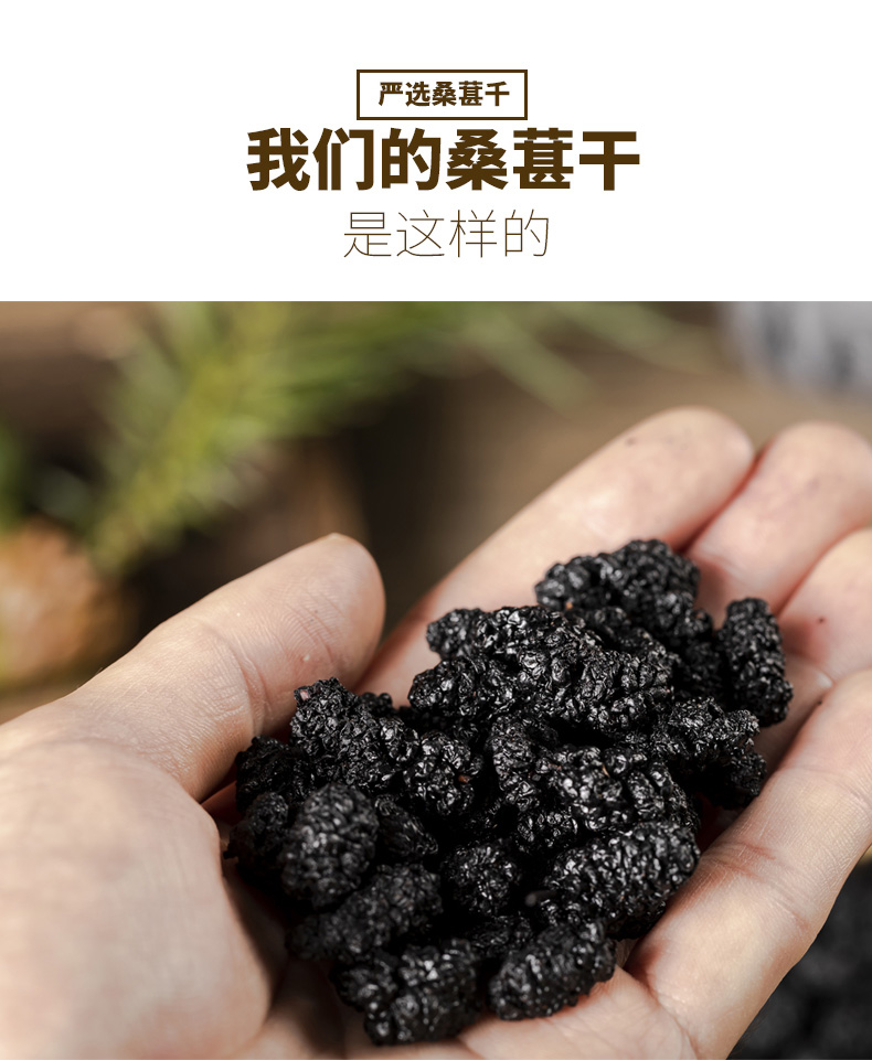 桑葚干四川大凉山德昌特级即食黑桑椹干桑枣干无沙新货野生桑果 精选