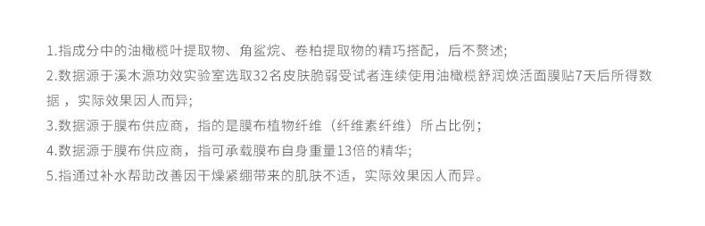 溪木源油橄榄舒润肌肤补水改善干燥面膜贴女 15片