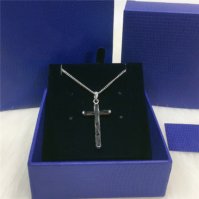 swarovski施华洛世奇黑色镂空十字架项链男士礼物bengalcross项链黑色