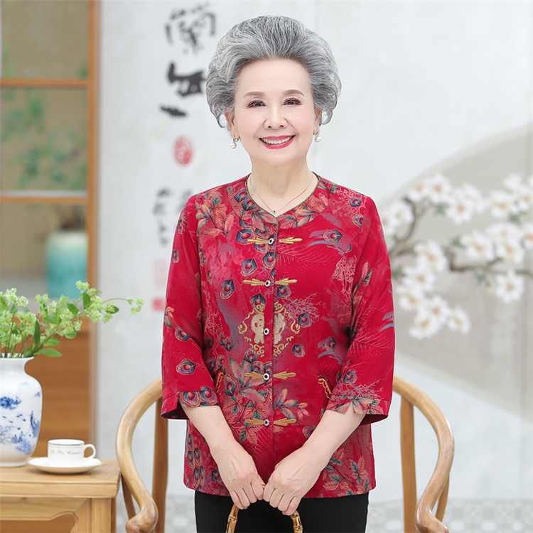 福太太中老年服装贵妇人中老年人女装夏装套装60岁70妈妈装两件套生日