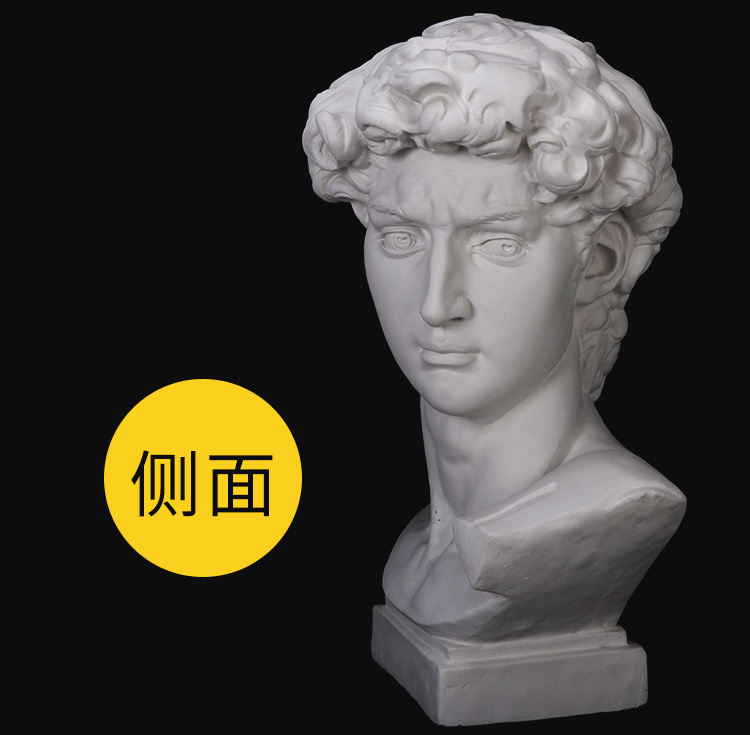 60cm石膏像大卫小卫雷锋马赛伏尔泰海盗高尔基美术教具石膏头像雕塑