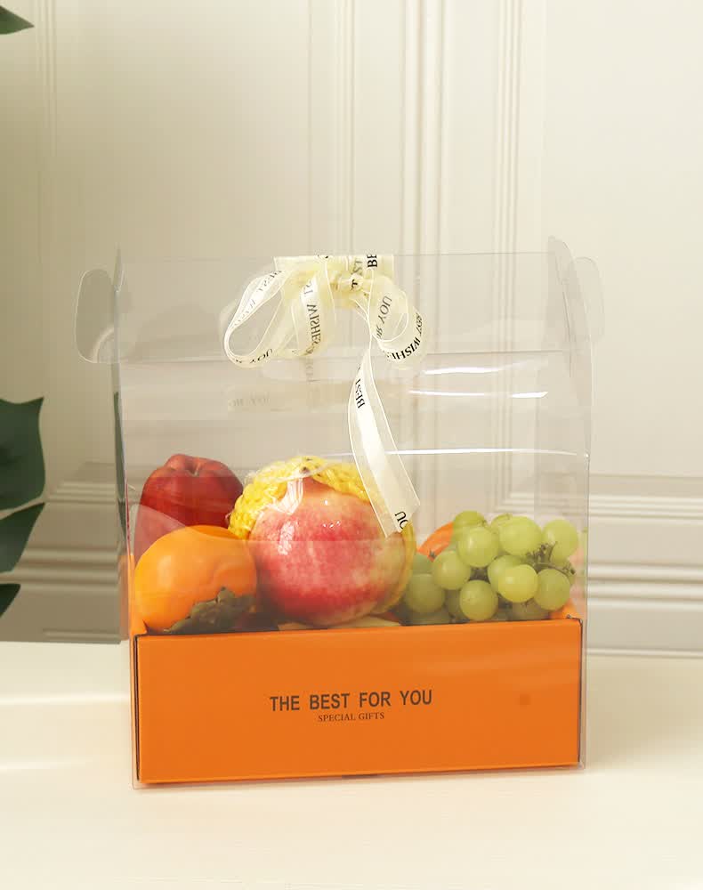 j水果透明手提袋水果礼空礼品石榴包装盒定制袋纸子 2.