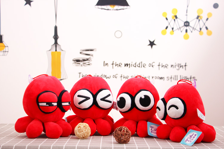 章鱼八爪鱼 抖音网红章小曼公仔玩偶毛绒玩具抓机娃娃生日礼物礼品 圆