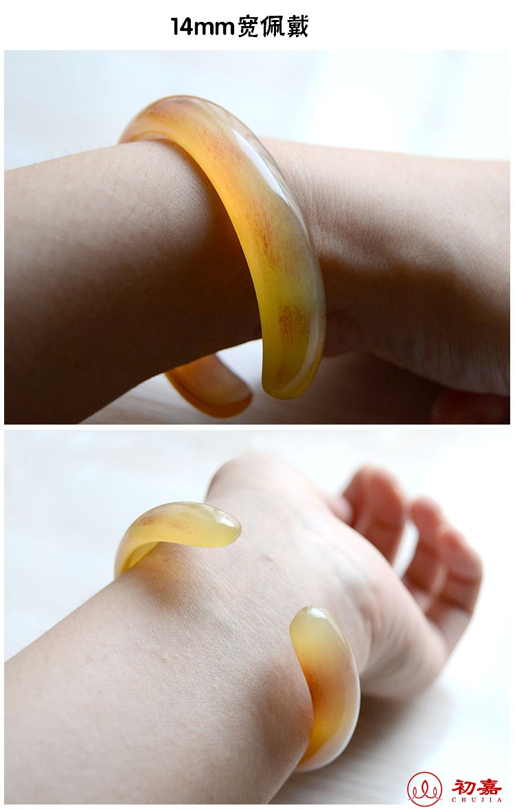 初嘉 羊角手镯开口镯子 宽版女手镯 真品民族风饰品送妈妈文艺圆手环