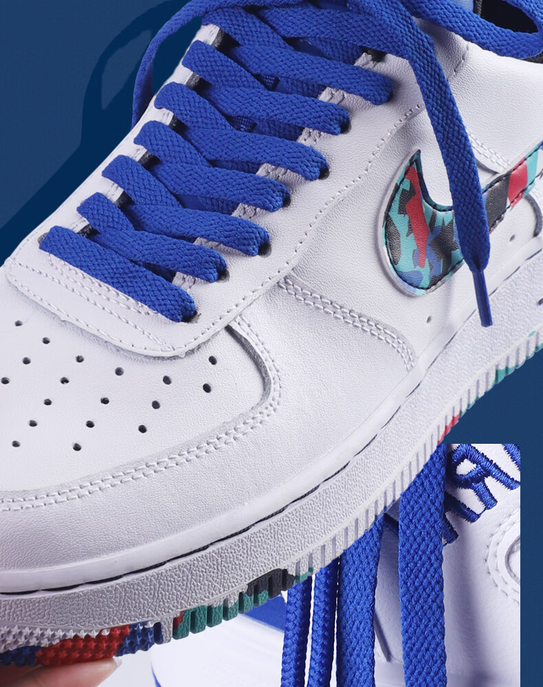 蓝色鞋带适配于阿·迪安··踏匡··威耐··克空军一号aj·1帆布鞋