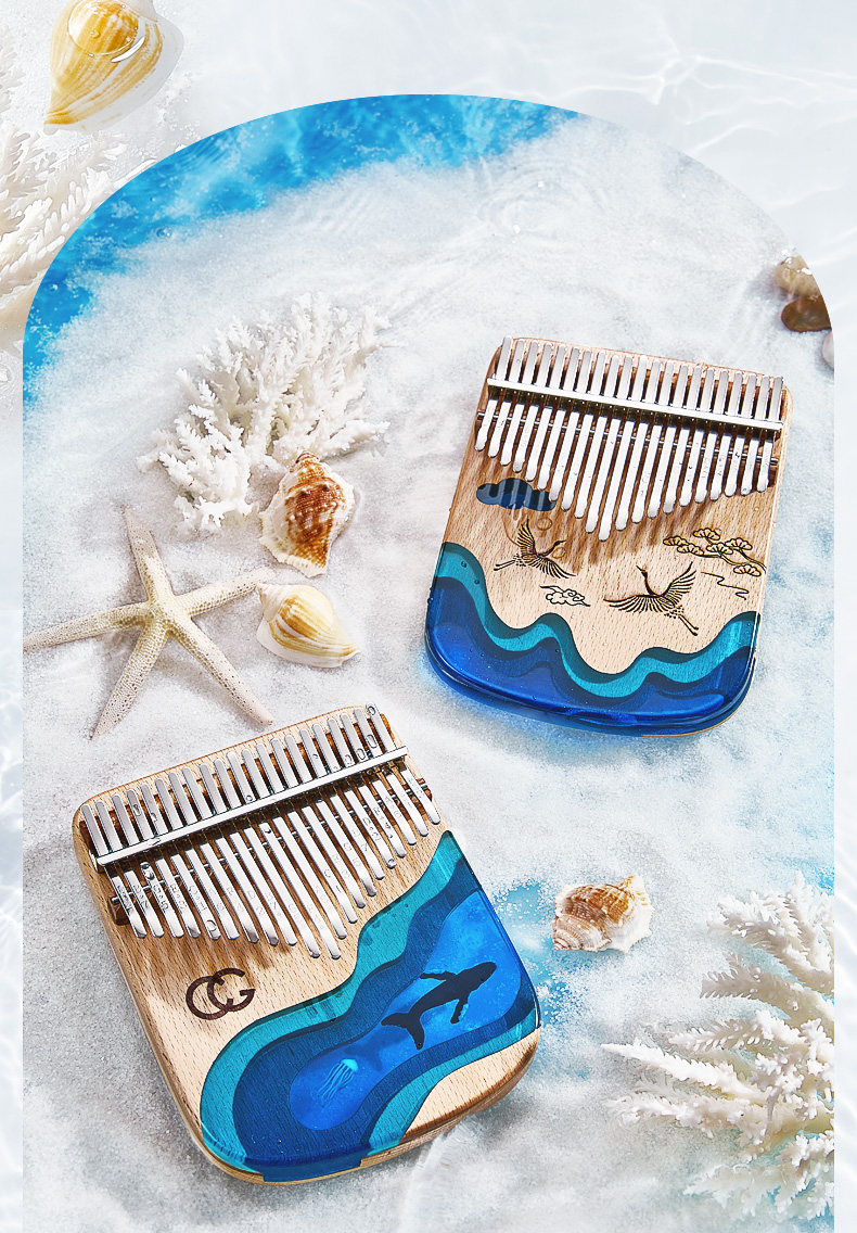 卡林巴拇指琴初学者水晶透明五指琴21音手指姆钢17音女生乐器 21音