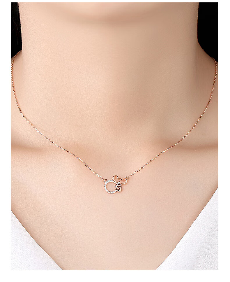 普洛达轻奢珠宝品牌18k金呆萌考拉项链女彩金设计感锁骨链简约气质