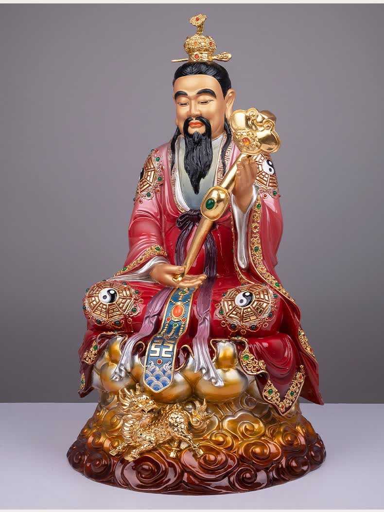 九黎 三清神像道教祖师爷三清道祖太上老君家用元始天尊灵宝天尊摆件 