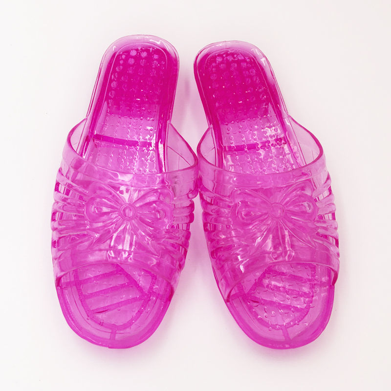 女室内家用水晶果冻凉拖鞋夏季浴室软底情侣家居拖鞋 紫色 水晶拖鞋 8