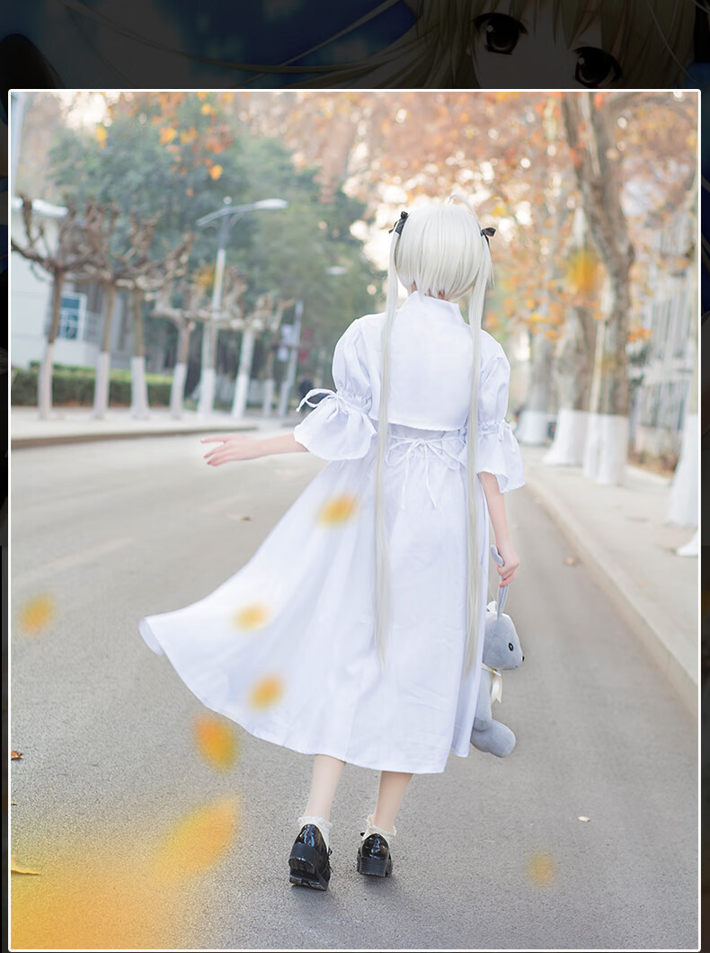 穹妹cos服 猫老师春日野穹洋装制服全套缘之空cosplay女装穹妹白色