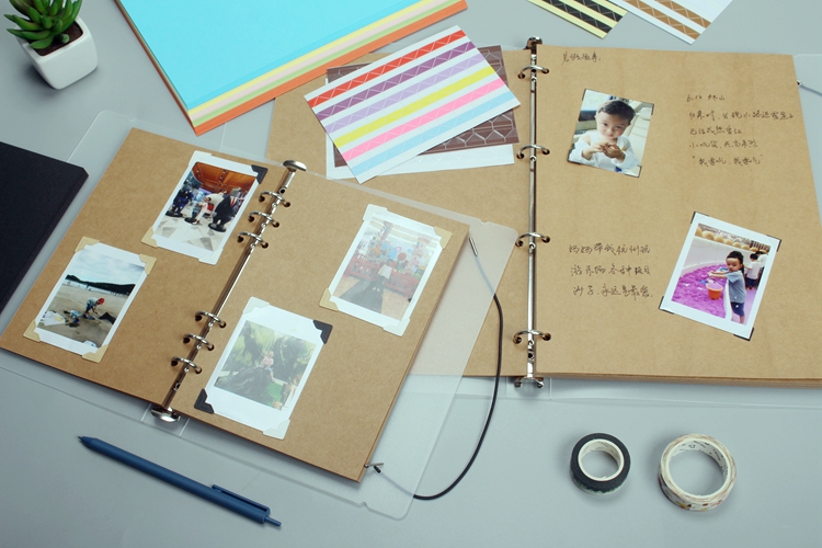 世宜得成长纪念册空白活页 diy手工活页同学录相册 a5b5a4幼儿园宝宝