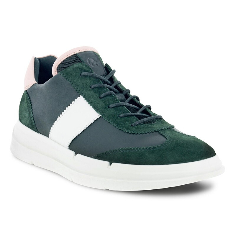 ecco爱步女鞋soft x德训鞋 拼色运动休闲鞋 damask rose 粉色 标准42