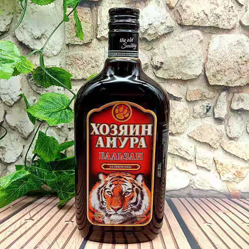 小虎酒 虎头酒俄罗斯进口阿穆尔配制酒虎头中草yao酒500ml /瓶 熊头