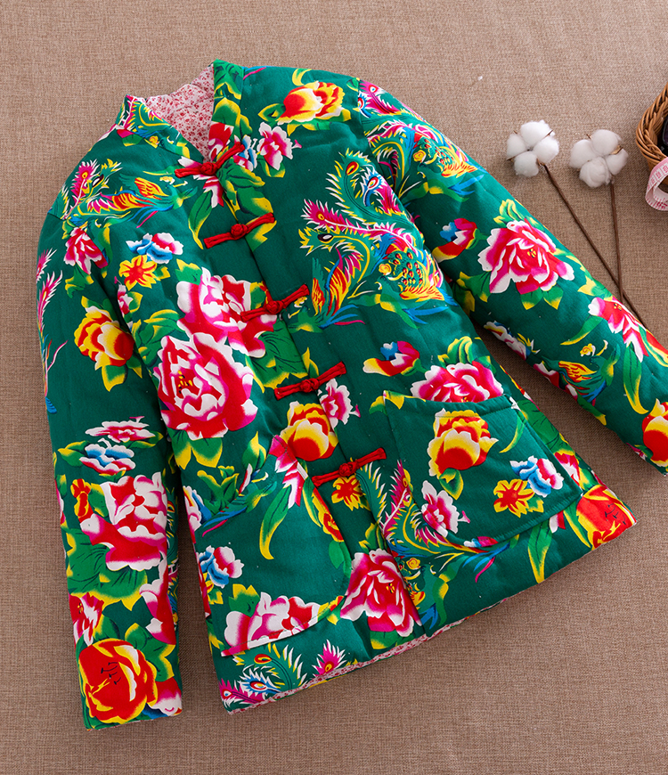簘蕥 东北大花袄棉质花手工碎花棉服东北大花布棉袄女保暖外套女士