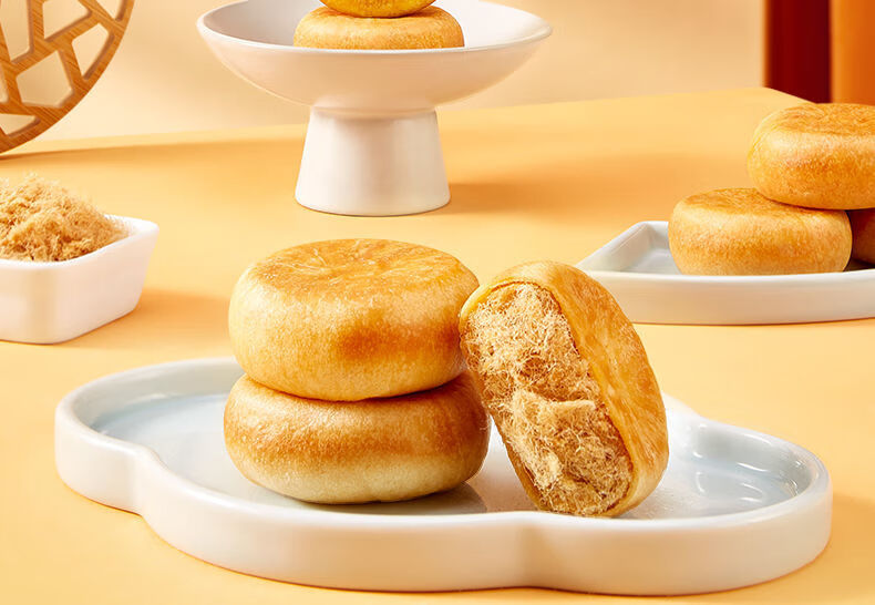 正宗友臣牛可可肉松饼750g营养早餐面包蛋糕点心休闲零食传统小吃 750