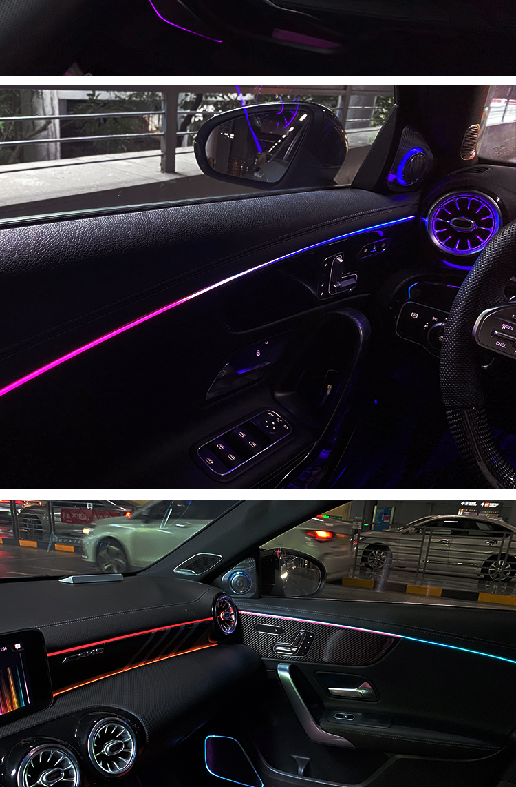 奔驰a级glb/gla改装氛围灯200l/180l/cla/b200旋转高音发光出风口 64