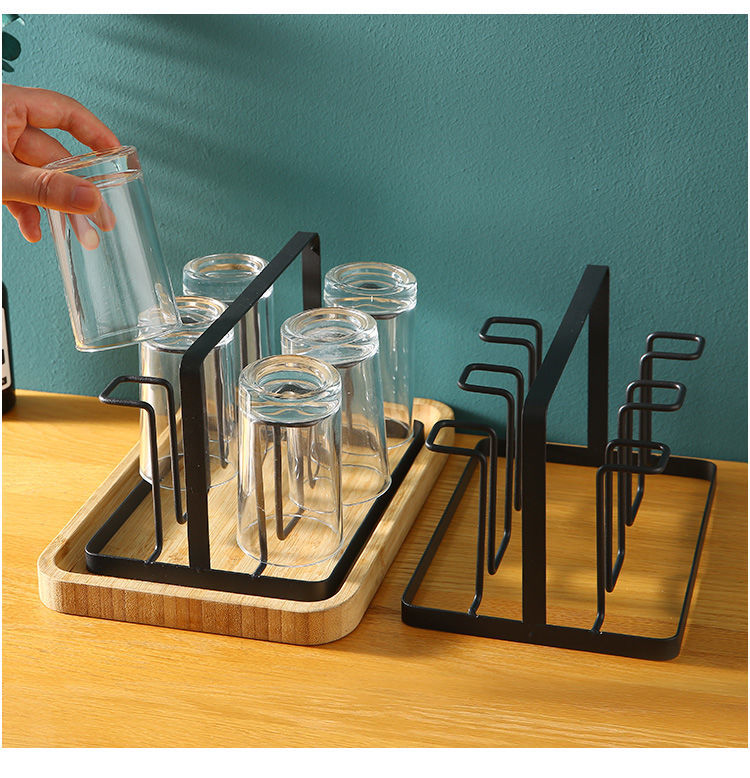 创意杯架沥水家用杯子收纳置物架托架玻璃水杯架子倒挂放茶杯收纳 杯