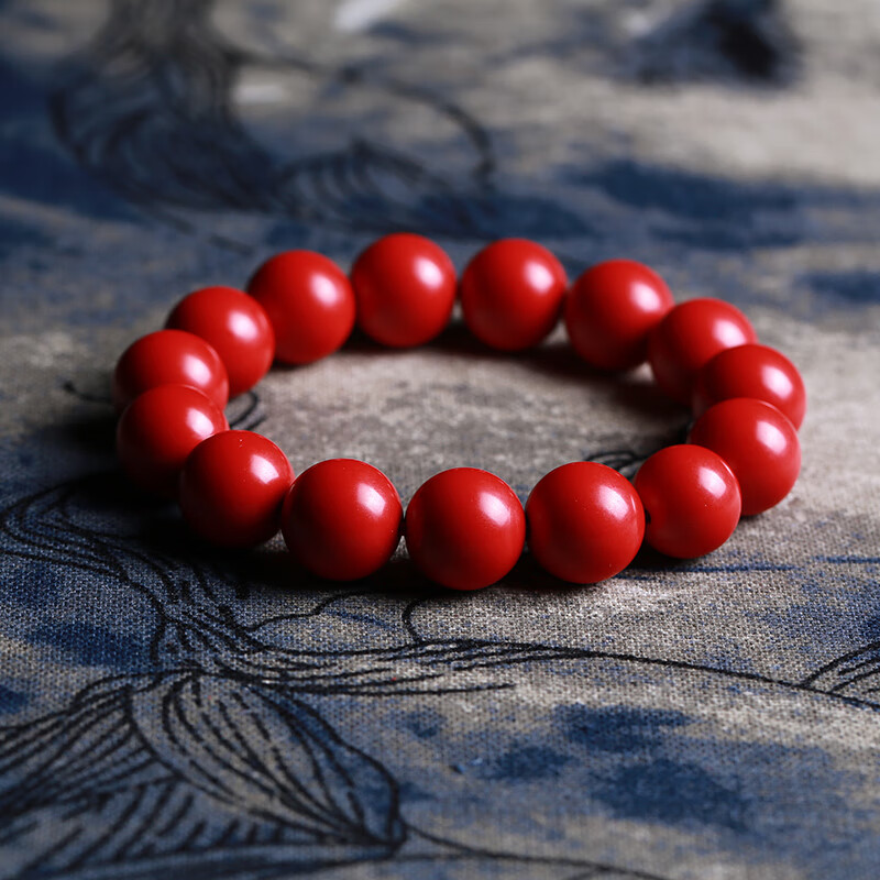 木晶阁 红朱砂手链佛珠手串男女款紫金砂原矿色原石饰品本命年礼物