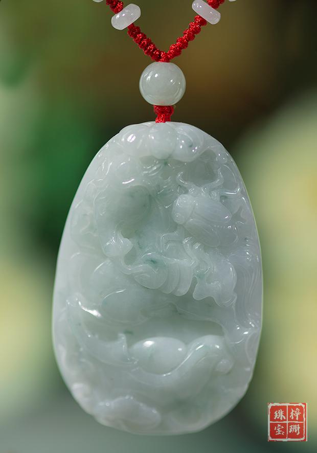 梓珊珠宝 翡翠马挂件 马上有福马上发财 生肖玉马项坠 a货真玉吊坠