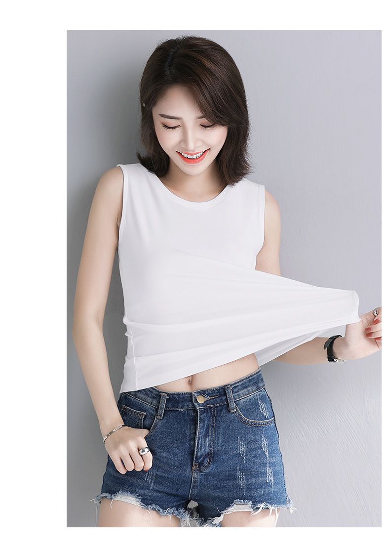 砍袖背心女白色吊带背心女内搭无袖打底衫2022年新款春夏季外穿棉袖