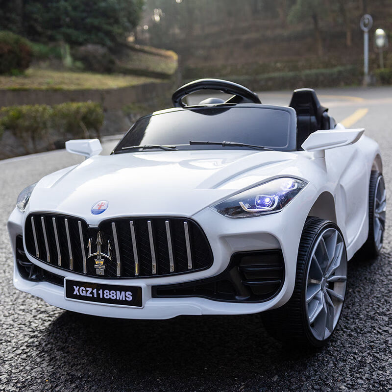 玛莎拉蒂儿童电动车男女宝宝玩具车可坐人带遥控小孩四轮充电汽车儿童