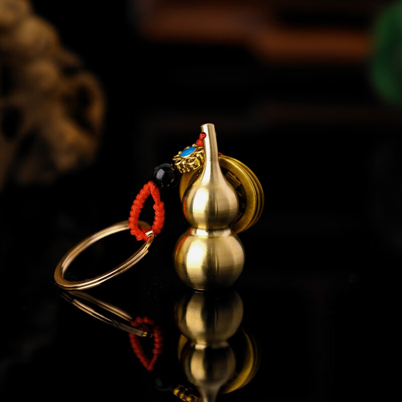 平安葫芦车上饰品 黄铜葫芦钥匙扣 五帝钱钥匙挂件 铜葫芦饰品活动