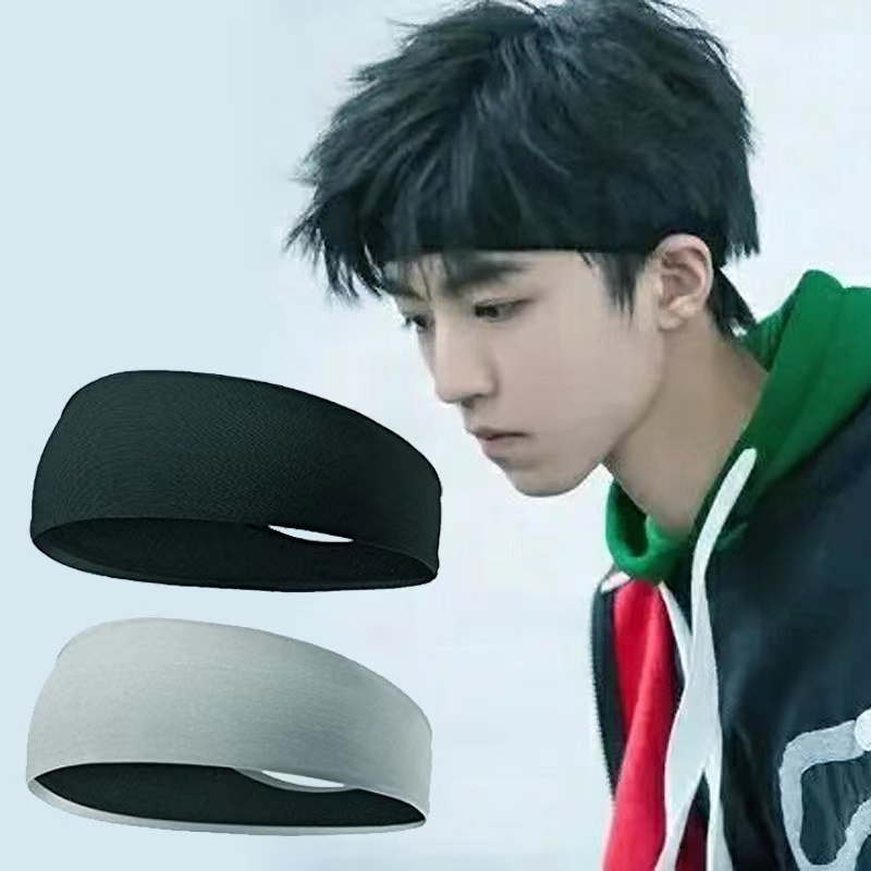 夏季发带宽边休闲运动黑色痞帅发箍外出健身头巾男款篮球头箍2022 深