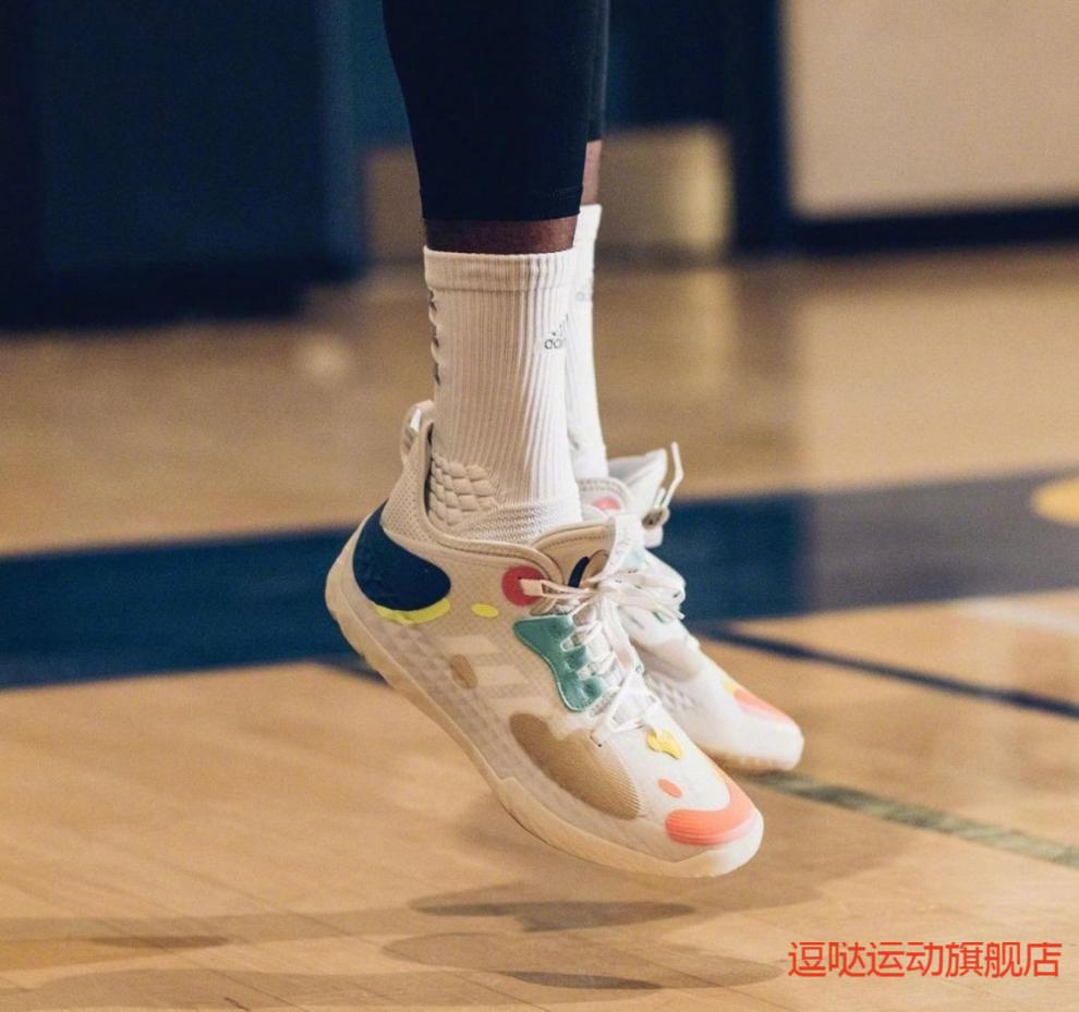 鞋糖果色全新年粉色缓震运动鞋低帮休闲中考体侧专用鞋 哈登5荧光绿