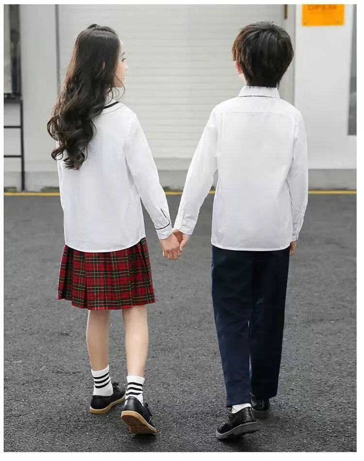 登紀小孩子喜歡的深圳小學生校服禮服秋冬季套裝統一男女長袖襯衣長褲