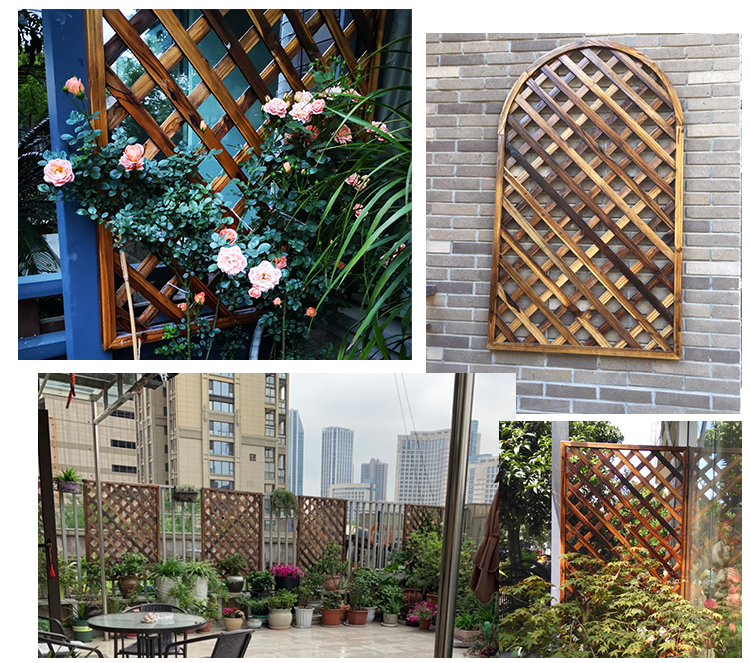 围墙护栏花架爬藤围栏网格室外户外阳台隔断格栅网 半圆90*180x3个 大