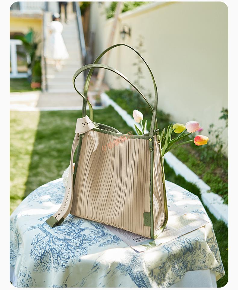 莱芙女士包包 leff莱夫风琴包女尼龙帆布箱包女包新款莱芙腋下包夏季