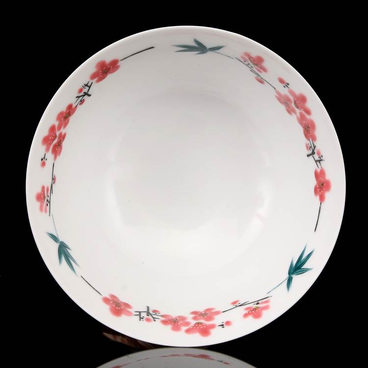 工艺品70-80年代 国营老厂 毛瓷 7501 水点桃花碗 7501瓷 复古瓷器