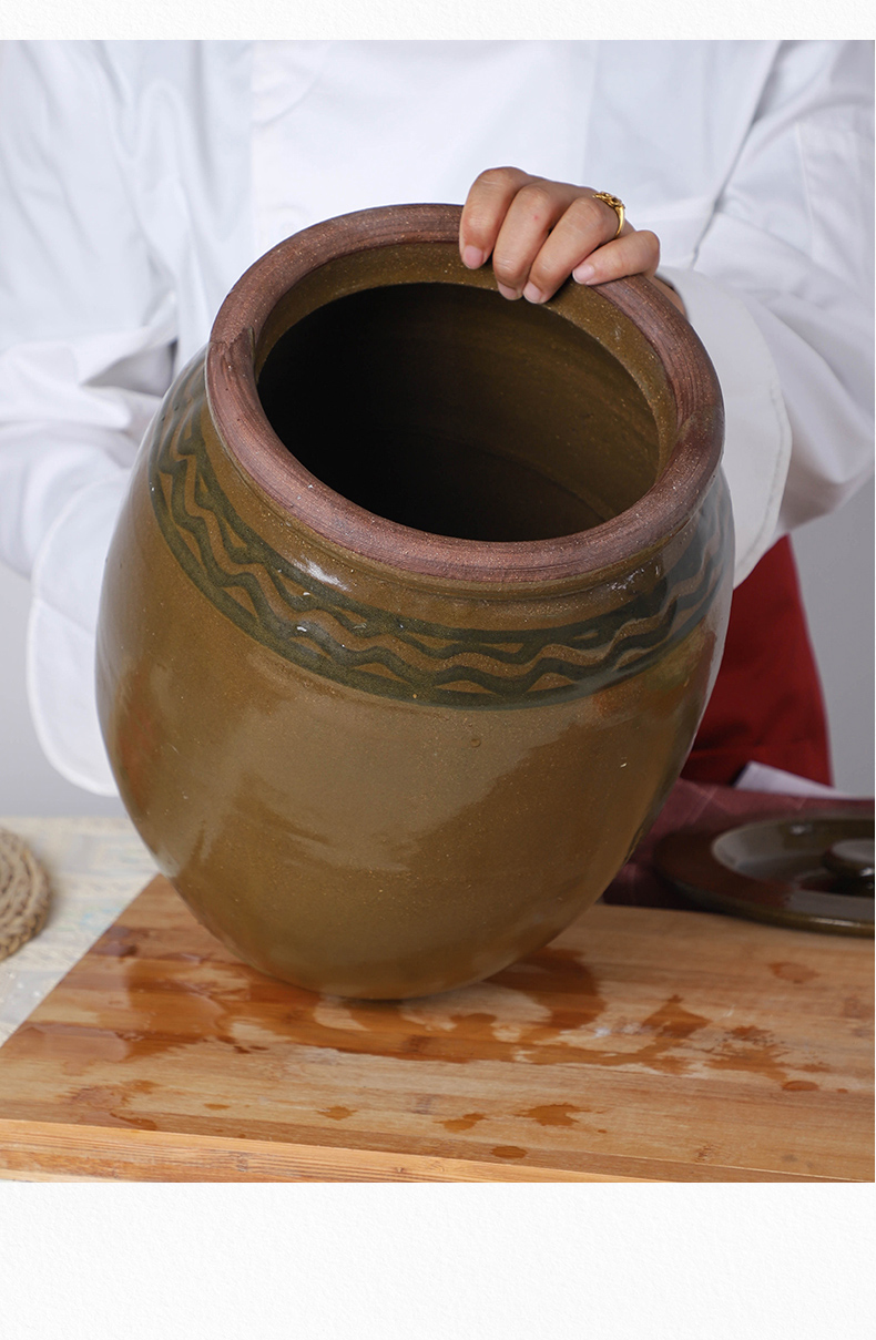 面缸 米缸家用陶瓷带盖防虫防潮米桶大容量土陶装油罐豆瓣酱坛子储米