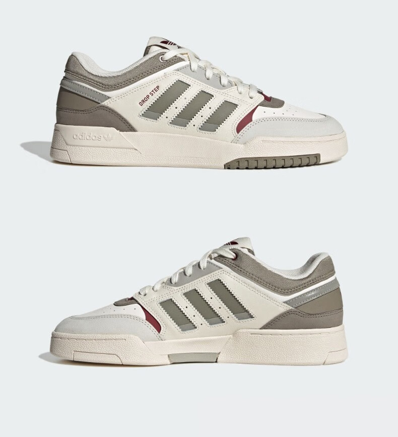 adidas阿迪达斯官方三叶草drop step low男女休闲篮球鞋g 白/深绿/灰