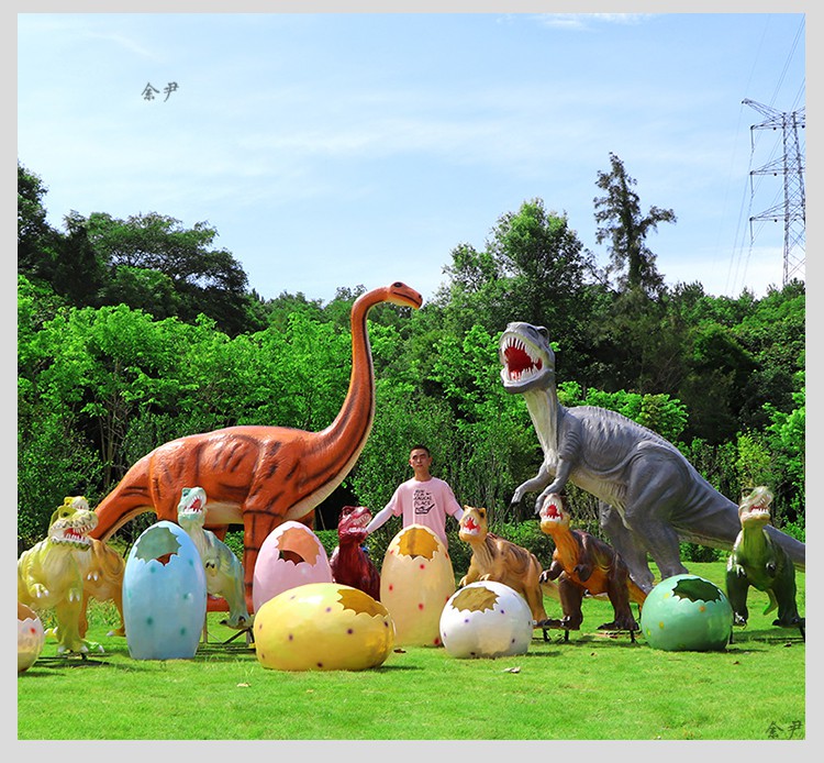 玻璃钢仿真恐龙小型大型动物装饰仿真玻璃钢恐龙摆件房地产公园商场
