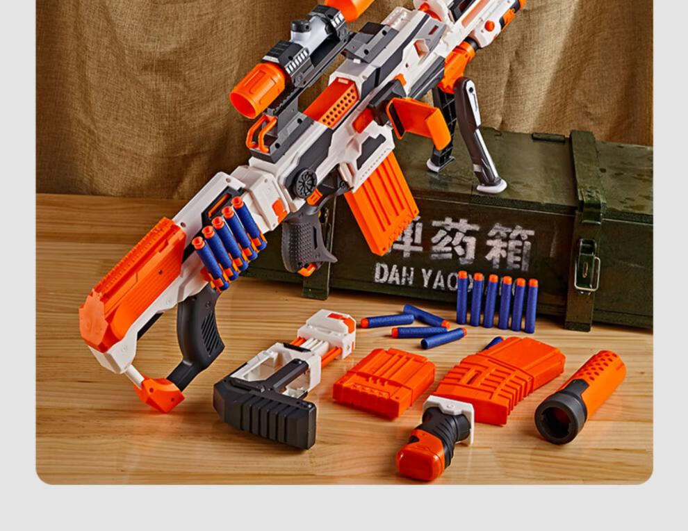 儿童玩具软弹枪电动连发98k枪awm男孩m416机关枪uzi 【百变造型】拼装