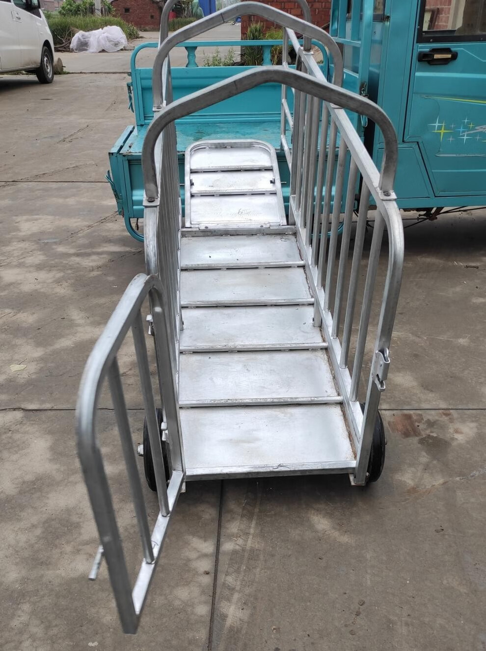 幻翎抓猪笼子卖猪笼上车款养殖装猪铁猪笼不锈钢带轮多功能装车猪笼