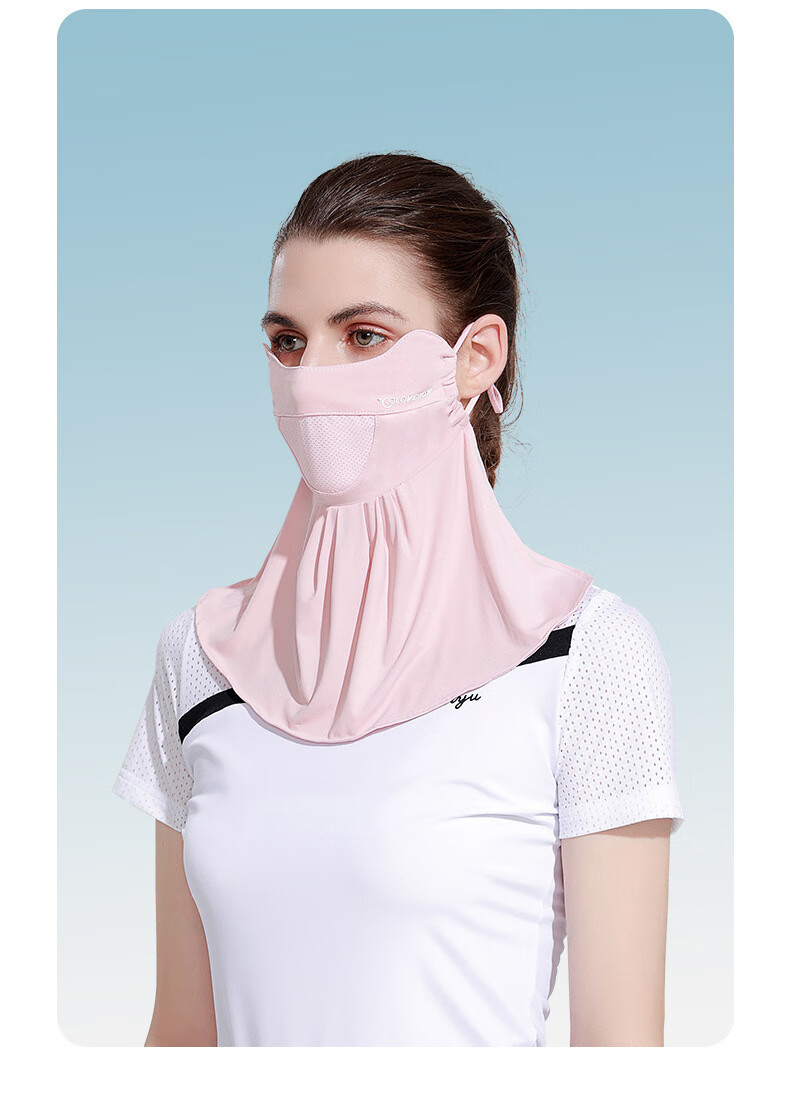 北极绒夏季防晒面罩女户外骑行挂耳面巾高尔夫脸基尼冰丝遮脸面纱xtj