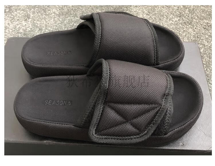 kanye侃·爷同款拖鞋 season6魔术贴帆布网红凉拖男女情侣款椰子拖鞋