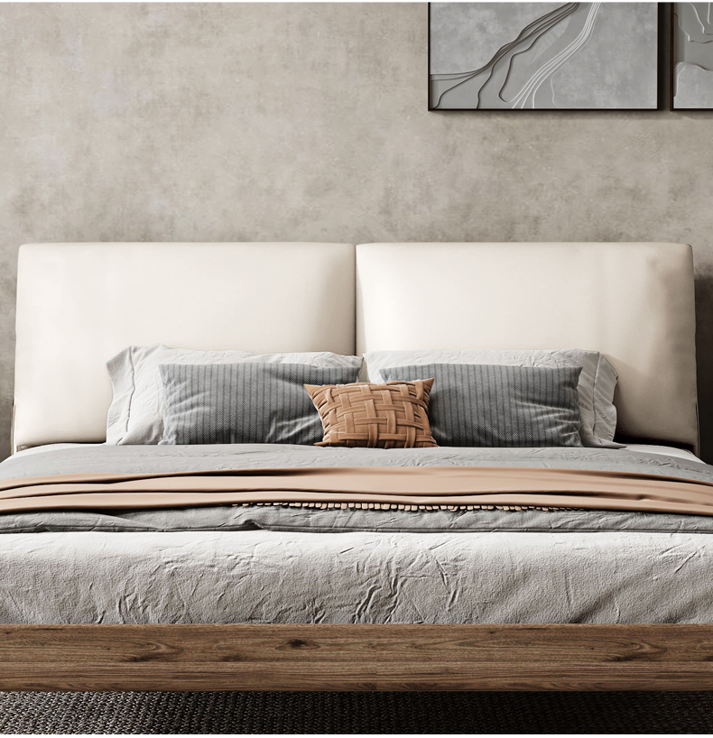 作木坊 床 北美黑胡桃木实木床皮床现代简约北欧1.