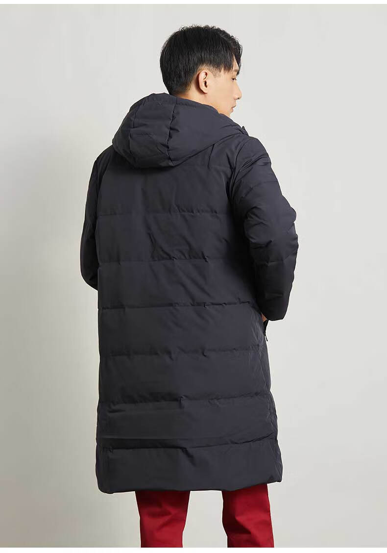 圣大保罗男装中长款羽绒服男时尚连帽白鸭绒秋冬季防风保暖外套男