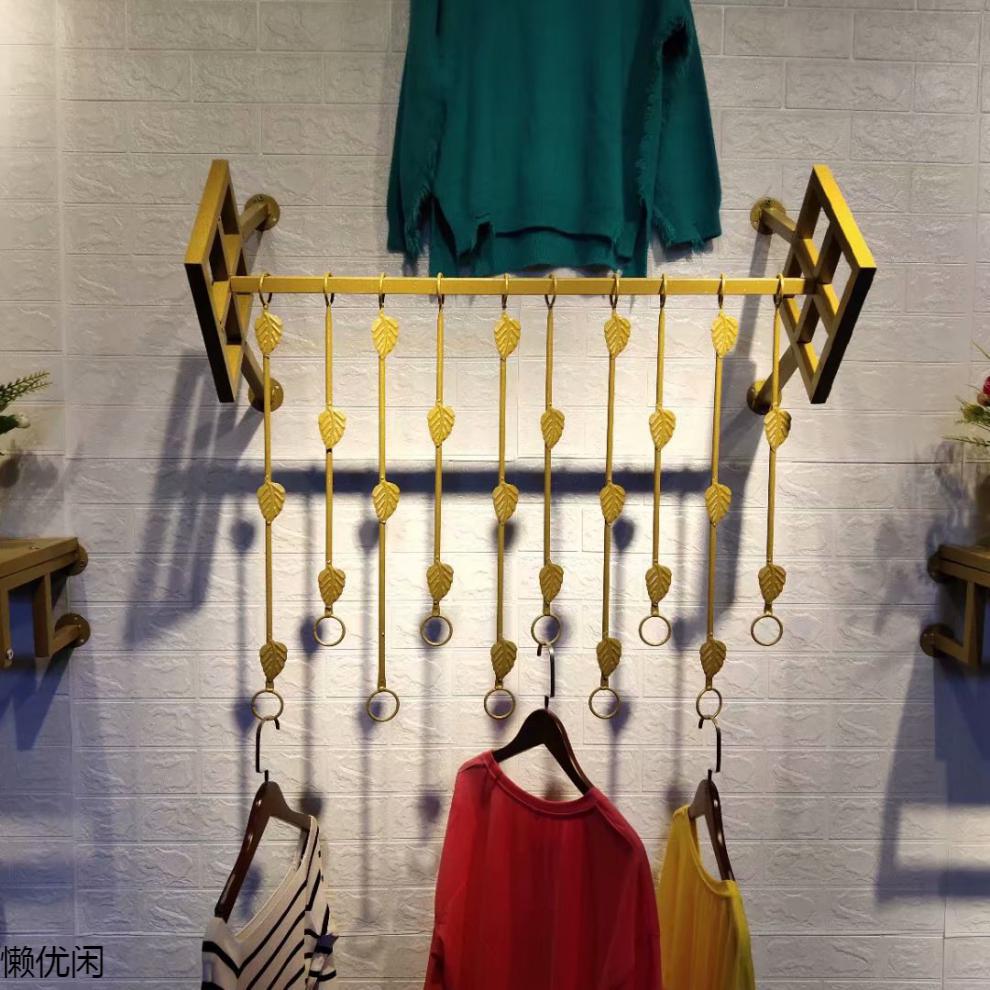 服装店墙壁挂衣杆服装店墙壁展示架上墙正挂壁挂横杆墙上衣服架子挂
